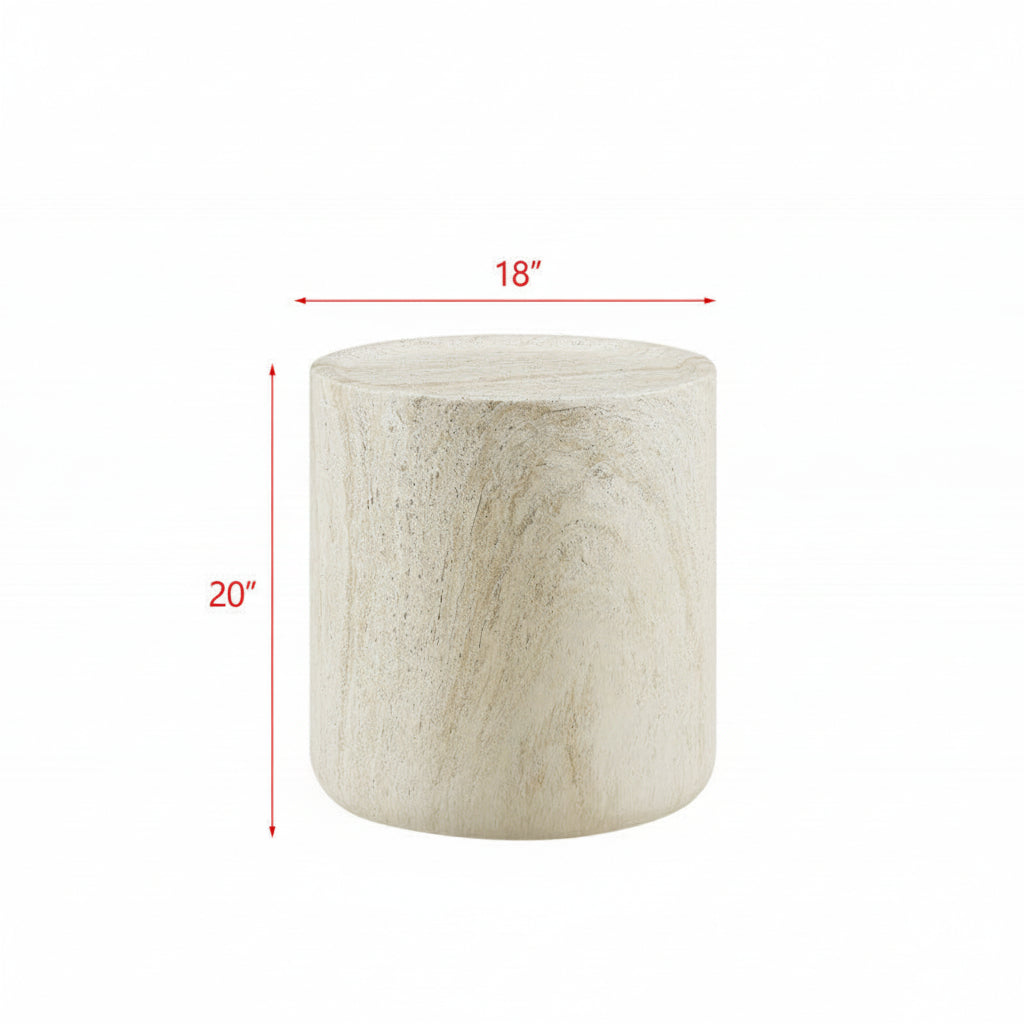Modern Round Concrete End Table