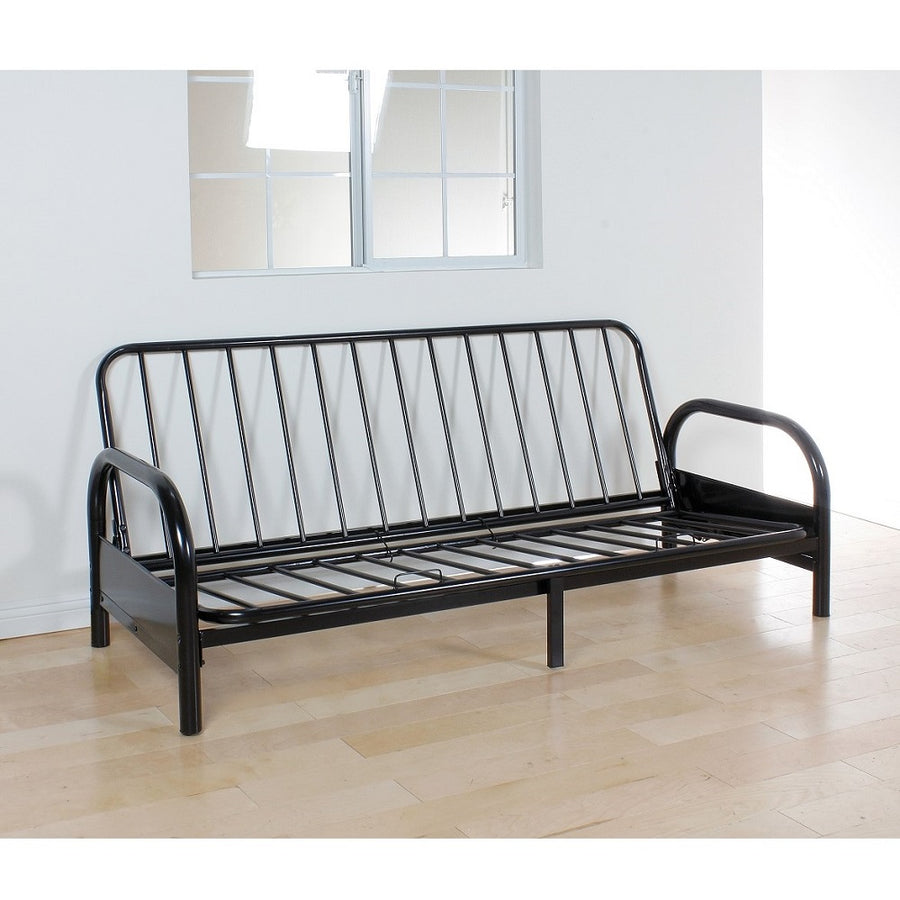 Alfonso Adjustable Futon Sofa Frame - Metal Frame & Armrests in Black