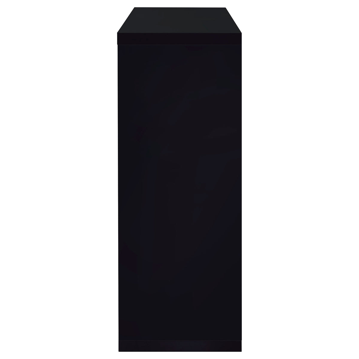 Prescott Home Bar Wine Table - Black High Gloss with Glass Shelves, Stemware Holder & Chrome Accents – view 5