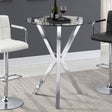 Denali 35" Round Glass Top Bar Table - X-Base in Polished Chrome – view 1