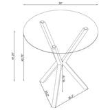 Denali 35" Round Glass Top Bar Table - X-Base in Polished Chrome – view 3