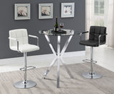 Denali 35" Round Glass Top Bar Table - X-Base in Polished Chrome – view 4