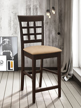Gabriel Lattice Back Counter Height Chairs (Set of 2) - Padded Beige Seats in Cappuccino – view 1