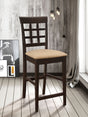 Gabriel Lattice Back Counter Height Chairs (Set of 2) - Padded Beige Seats in Cappuccino – view 1