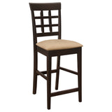Gabriel Lattice Back Counter Height Chairs (Set of 2) - Padded Beige Seats in Cappuccino – view 3