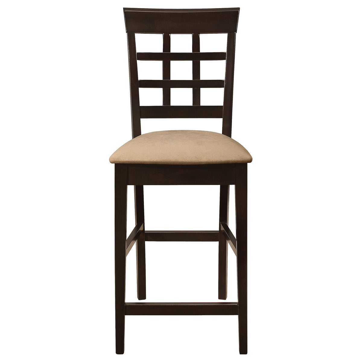 Gabriel Lattice Back Counter Height Chairs (Set of 2) - Padded Beige Seats in Cappuccino – view 4