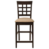 Gabriel Lattice Back Counter Height Chairs (Set of 2) - Padded Beige Seats in Cappuccino – view 4