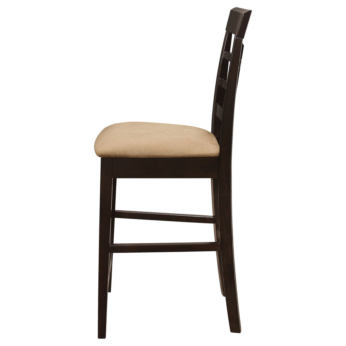 Gabriel Lattice Back Counter Height Chairs (Set of 2) - Padded Beige Seats in Cappuccino – view 6