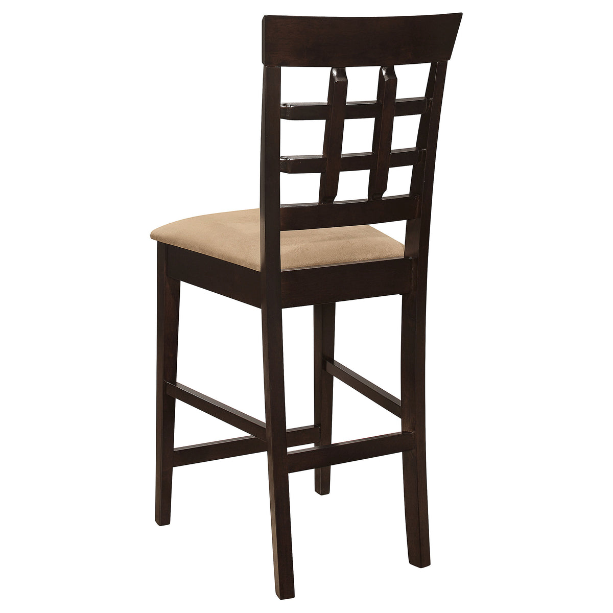 Gabriel Lattice Back Counter Height Chairs (Set of 2) - Padded Beige Seats in Cappuccino – view 7