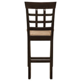 Gabriel Lattice Back Counter Height Chairs (Set of 2) - Padded Beige Seats in Cappuccino – view 8