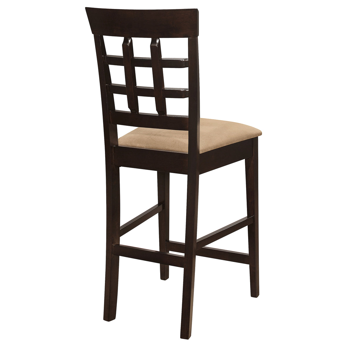 Gabriel Lattice Back Counter Height Chairs (Set of 2) - Padded Beige Seats in Cappuccino – view 9