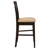 Gabriel Lattice Back Counter Height Chairs (Set of 2) - Padded Beige Seats in Cappuccino – view 10