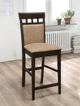 Gabriel Counter Height Chairs, Set of 2 - Tan Upholstered Seat & Back with Cappuccino Wood Frame – view 1