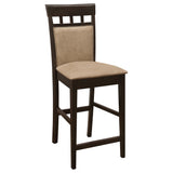 Gabriel Counter Height Chairs, Set of 2 - Tan Upholstered Seat & Back with Cappuccino Wood Frame – view 3