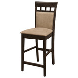 Gabriel Counter Height Chairs, Set of 2 - Tan Upholstered Seat & Back with Cappuccino Wood Frame – view 5