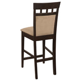 Gabriel Counter Height Chairs, Set of 2 - Tan Upholstered Seat & Back with Cappuccino Wood Frame – view 7