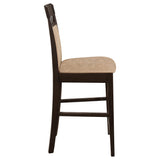 Gabriel Counter Height Chairs, Set of 2 - Tan Upholstered Seat & Back with Cappuccino Wood Frame – view 10