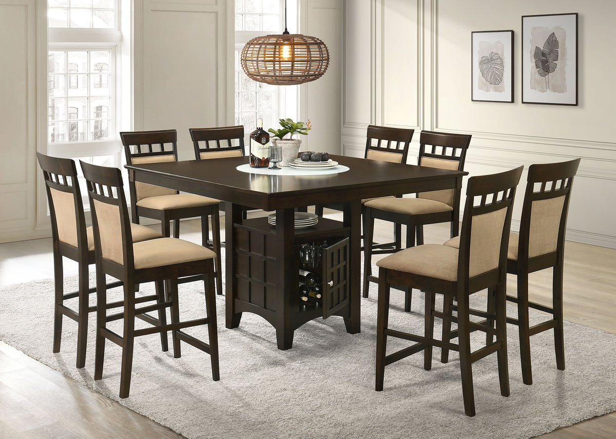 Gabriel Counter Height Chairs, Set of 2 - Tan Upholstered Seat & Back with Cappuccino Wood Frame – view 12