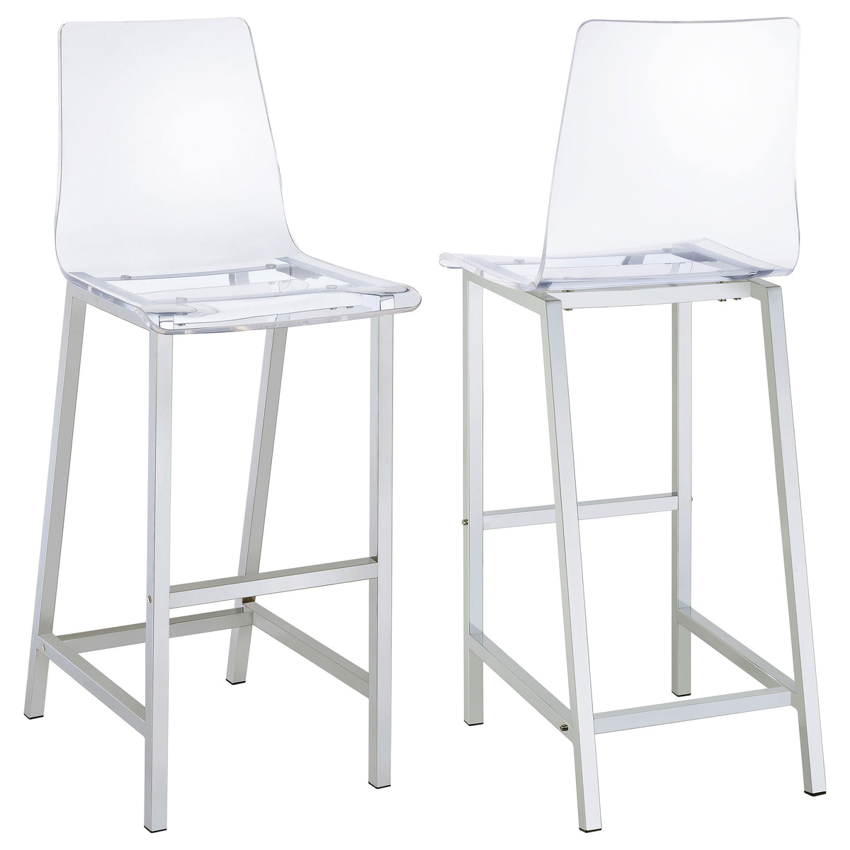 Juelia Clear Acrylic Adjustable Bar Chairs, Set of 2 - Set of 2 Bar Chairs