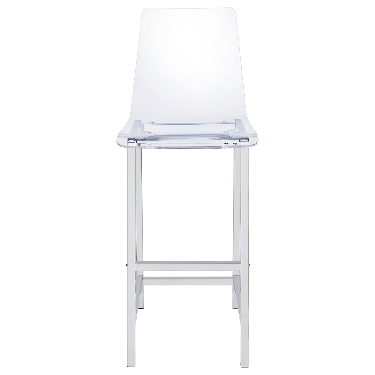 Juelia Clear Acrylic Adjustable Bar Chairs, Set of 2 - Chrome Base with Back & Footrest – view 4