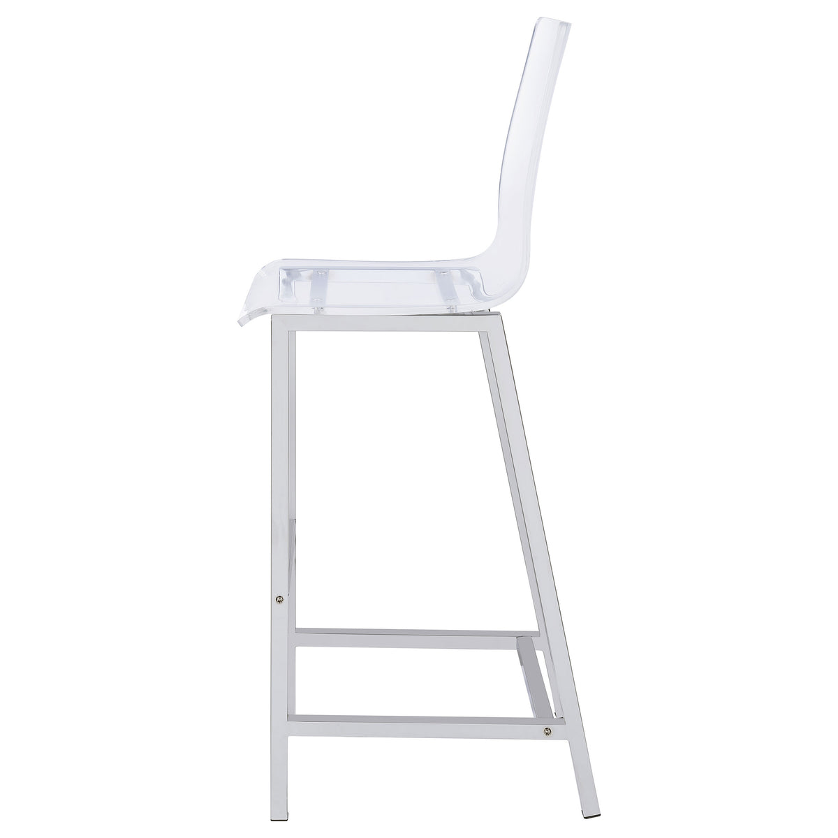 Juelia Clear Acrylic Adjustable Bar Chairs, Set of 2 - Chrome Base with Back & Footrest – view 6