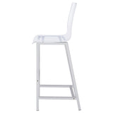 Juelia Clear Acrylic Adjustable Bar Chairs, Set of 2 - Chrome Base with Back & Footrest – view 6