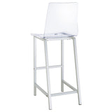 Juelia Clear Acrylic Adjustable Bar Chairs, Set of 2 - Chrome Base with Back & Footrest – view 7