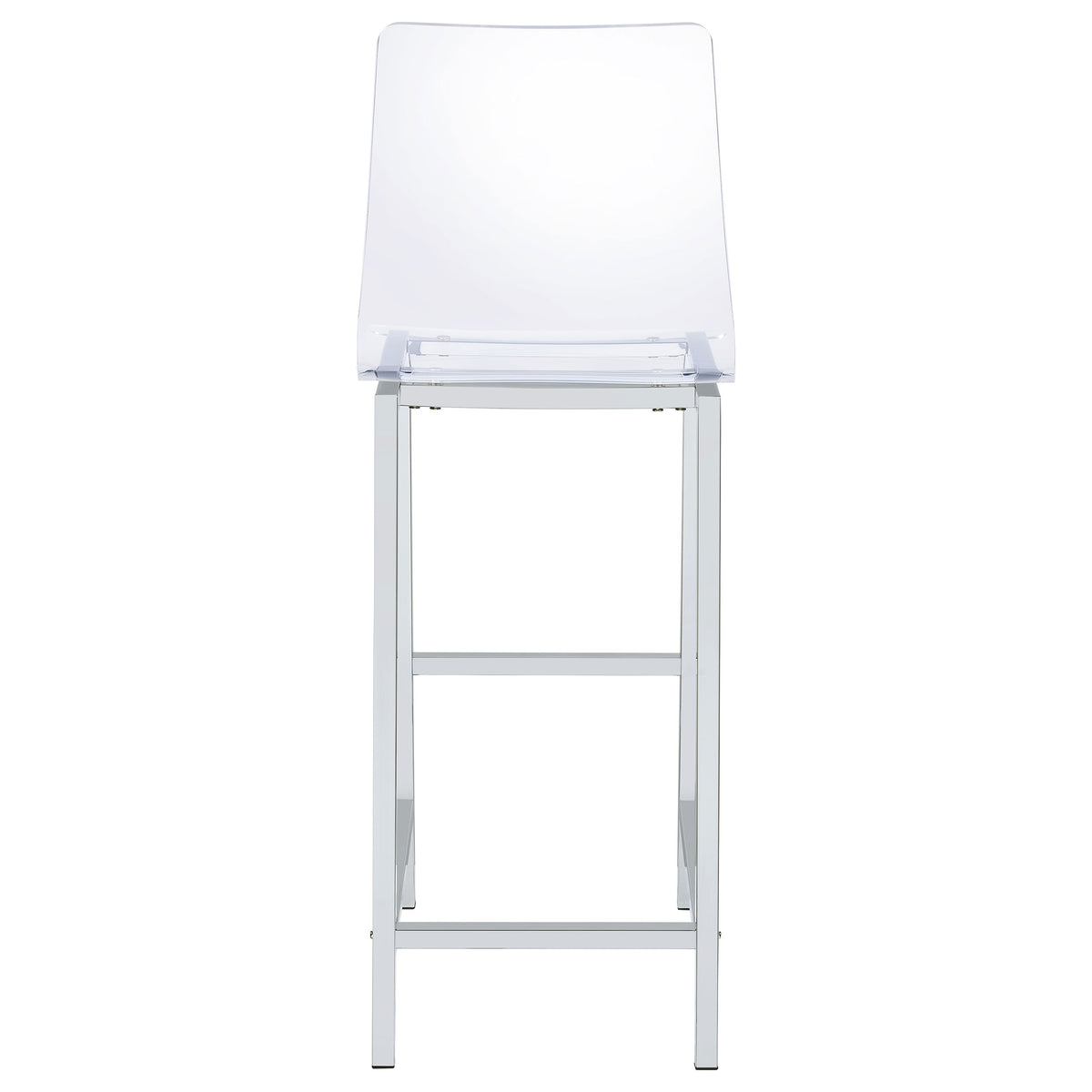 Juelia Clear Acrylic Adjustable Bar Chairs, Set of 2 - Chrome Base with Back & Footrest – view 8