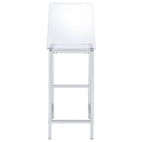 Juelia Clear Acrylic Adjustable Bar Chairs, Set of 2 - Chrome Base with Back & Footrest – view 8
