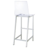 Juelia Clear Acrylic Adjustable Bar Chairs, Set of 2 - Chrome Base with Back & Footrest – view 9