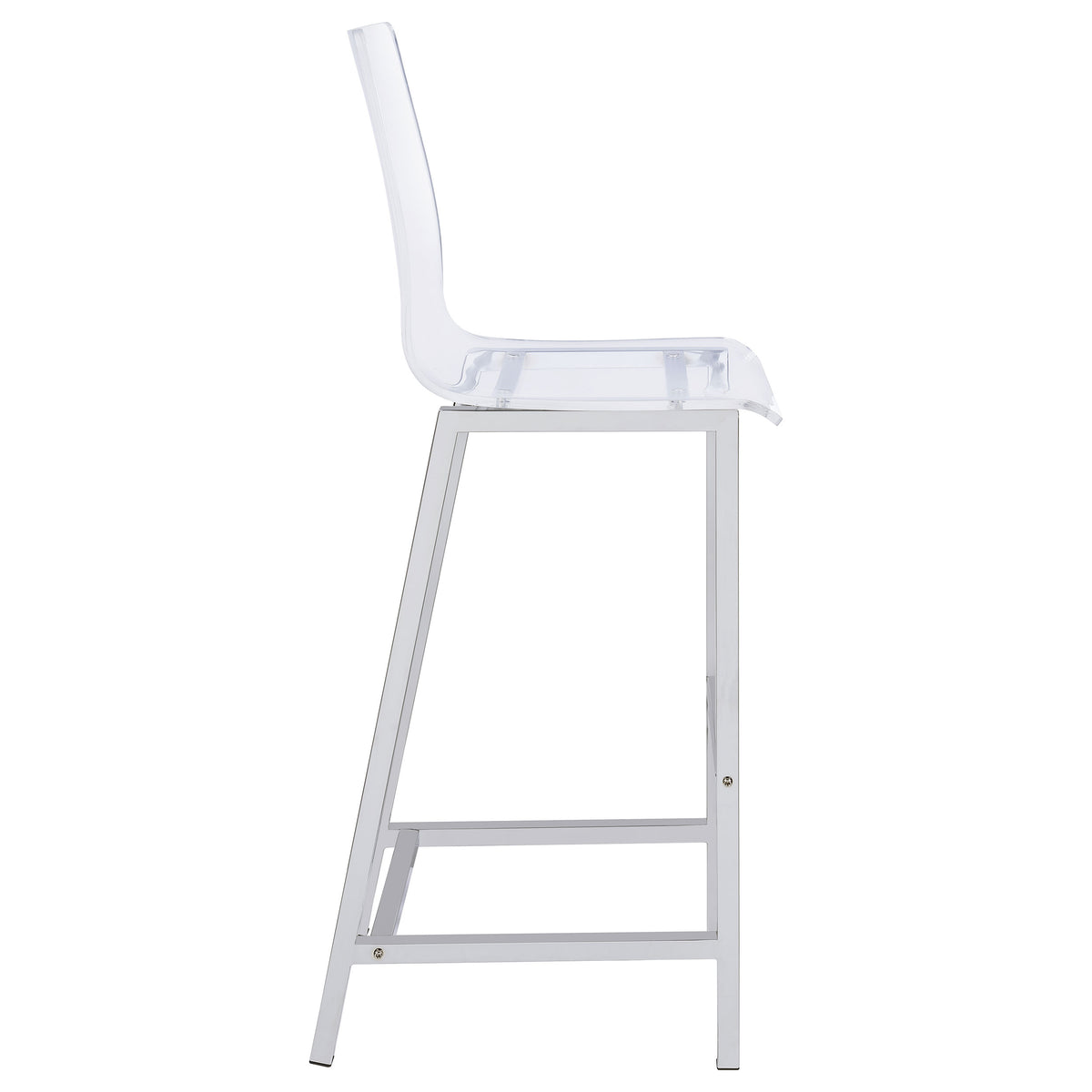 Juelia Clear Acrylic Adjustable Bar Chairs, Set of 2 - Chrome Base with Back & Footrest – view 10