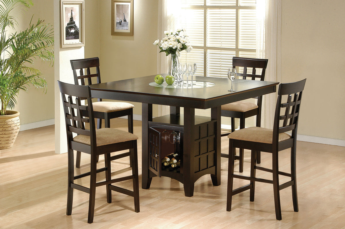 Gabriel Square Counter Height Dining Table & Sets - 5pcs- Table + 4 Lattice-Back Chairs