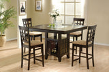 Gabriel Square Counter Height Dining Table & Sets - 5pcs- Table + 4 Lattice-Back Chairs