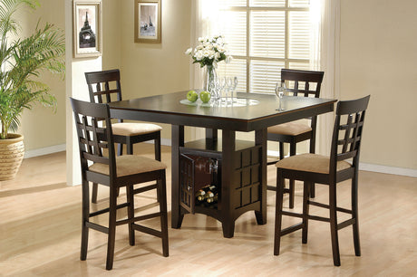 Gabriel Square Counter Height Dining Table & Sets - 5pcs- Table + 4 Lattice-Back Chairs