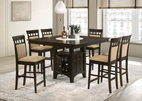 Gabriel Square Counter Height Dining Table & Sets - 7pcs- Table + 6 Upholstered-Back Chairs