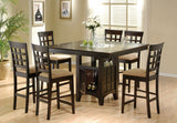 Gabriel Square Counter Height Dining Table & Sets - 7pcs- Table + 6 Lattice-Back Chairs