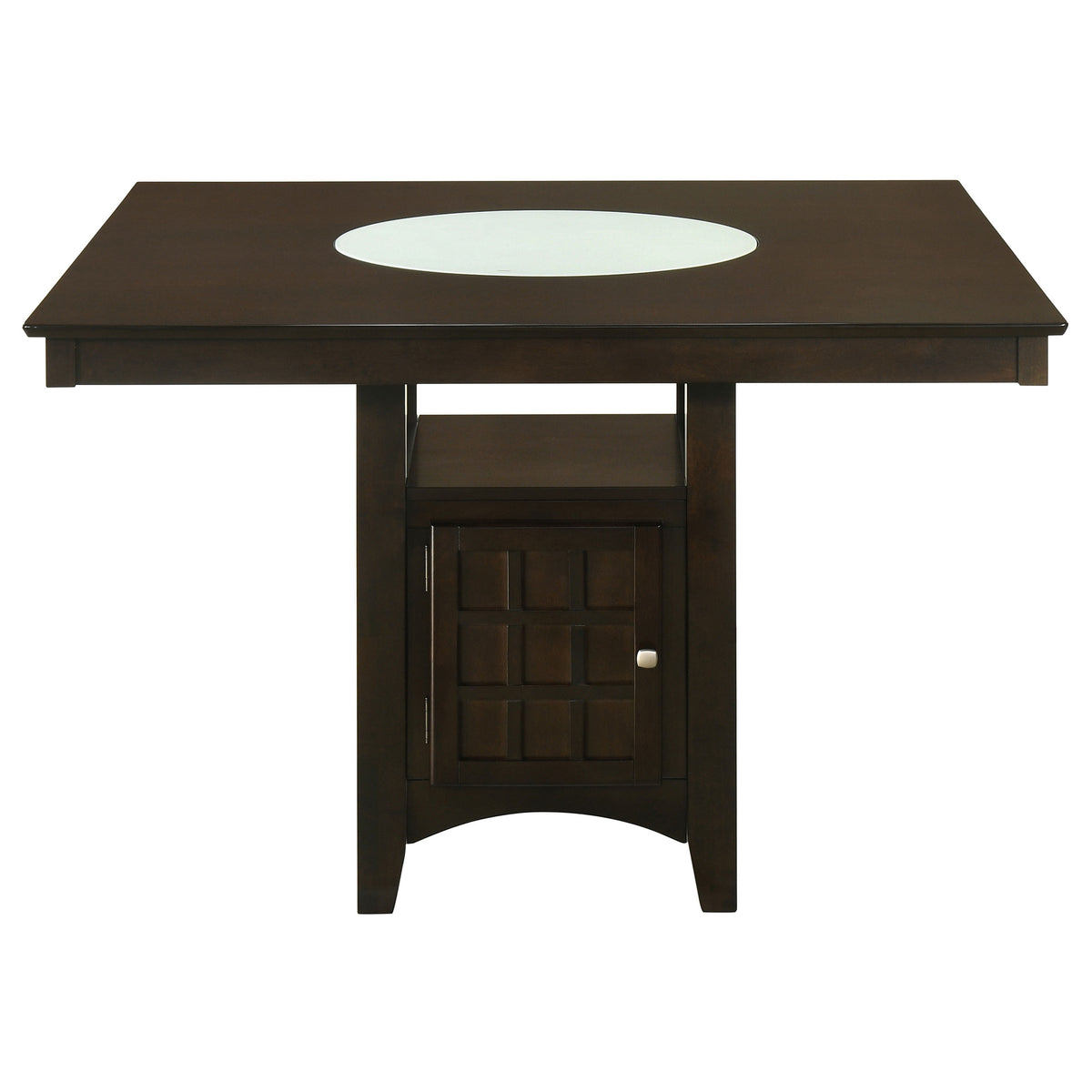Gabriel Square Counter Height Dining Table & Sets - Lazy Susan & Wine Storage in Cappuccino – view 10