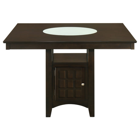 Gabriel Square Counter Height Dining Table & Sets - Lazy Susan & Wine Storage in Cappuccino – view 10