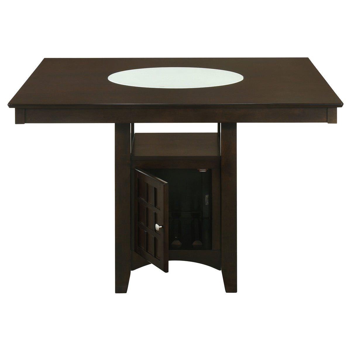 Gabriel Square Counter Height Dining Table & Sets - Lazy Susan & Wine Storage in Cappuccino – view 11