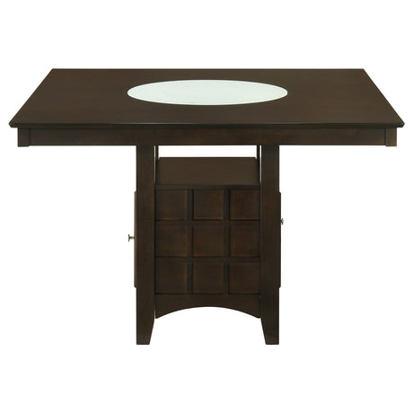 Gabriel Square Counter Height Dining Table & Sets - Lazy Susan & Wine Storage in Cappuccino – view 12