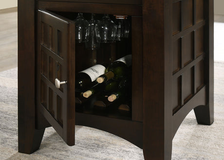 Gabriel Square Counter Height Dining Table & Sets - Lazy Susan & Wine Storage in Cappuccino – view 15