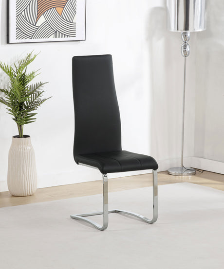 Montclair Cantilever Dining Chairs (Set of 4) - Leatherette with Chrome Base in Black or White – view 1