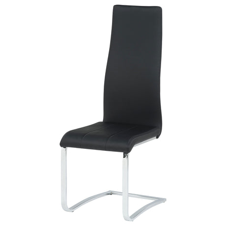 Montclair Cantilever Dining Chairs (Set of 4) - Leatherette with Chrome Base in Black or White – view 7
