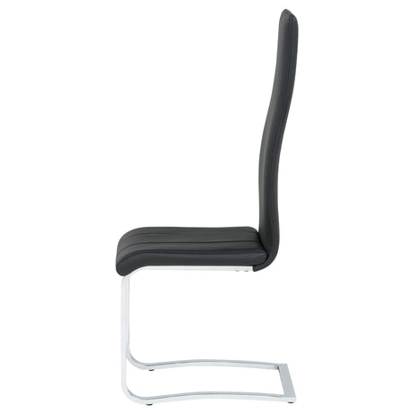 Montclair Cantilever Dining Chairs (Set of 4) - Leatherette with Chrome Base in Black or White – view 8