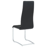 Montclair Cantilever Dining Chairs (Set of 4) - Leatherette with Chrome Base in Black or White – view 9