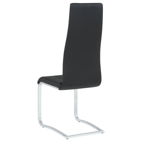 Montclair Cantilever Dining Chairs (Set of 4) - Leatherette with Chrome Base in Black or White – view 9