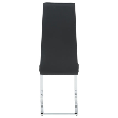 Montclair Cantilever Dining Chairs (Set of 4) - Leatherette with Chrome Base in Black or White – view 10