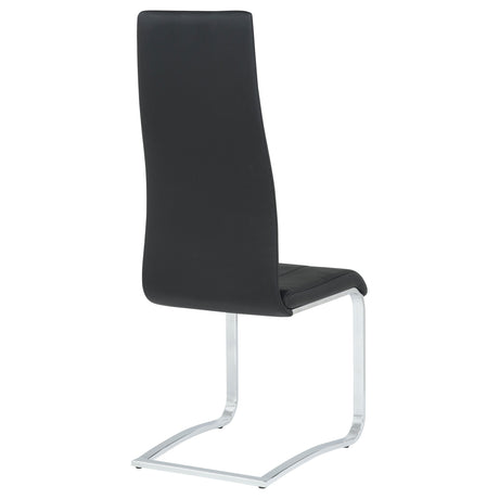 Montclair Cantilever Dining Chairs (Set of 4) - Leatherette with Chrome Base in Black or White – view 11