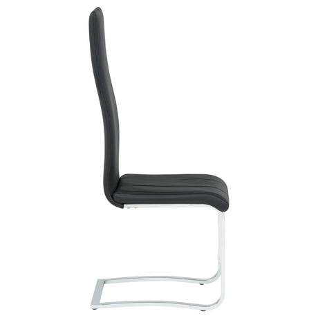 Montclair Cantilever Dining Chairs (Set of 4) - Leatherette with Chrome Base in Black or White – view 12