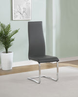 Montclair Cantilever Dining Chairs - Grey Leatherette & Chrome, Set of 4 – view 1